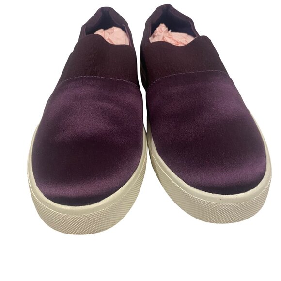Vince Corbin Slip-On Satin Sneaker in Aubergine Plum Purple Size 7 NWOB - Picture 2 of 8
